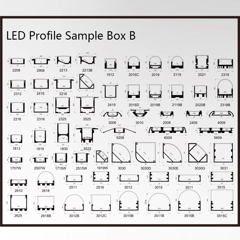 led aluminum profile channel sample box B type