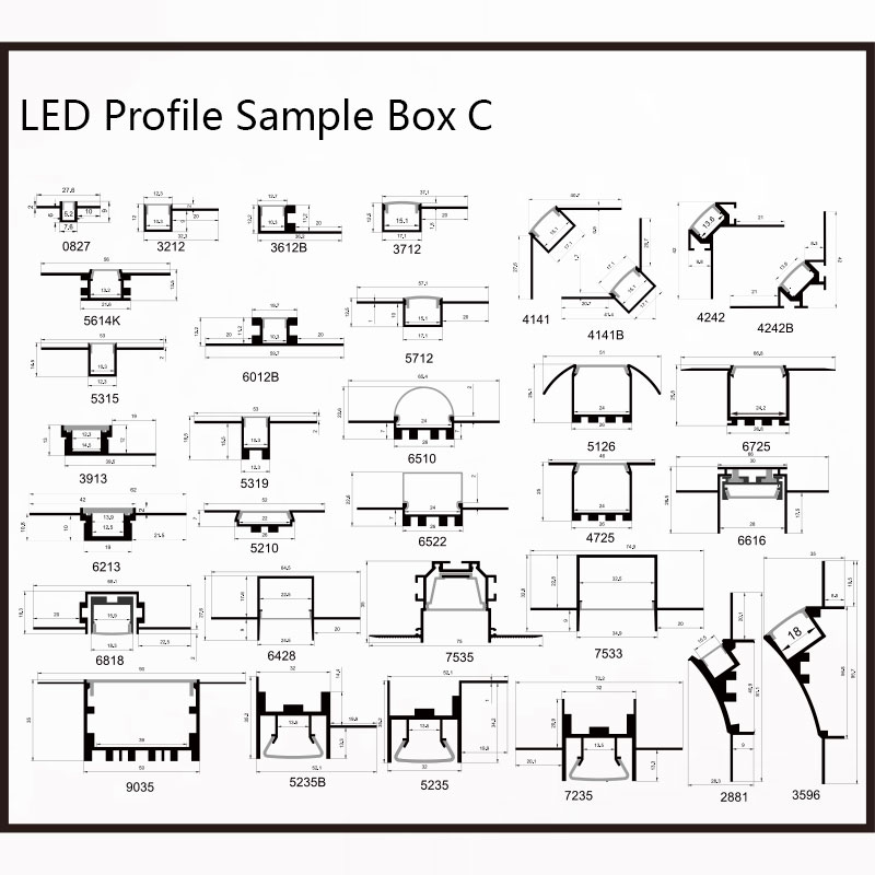 led aluminum profile channel sample box C type
