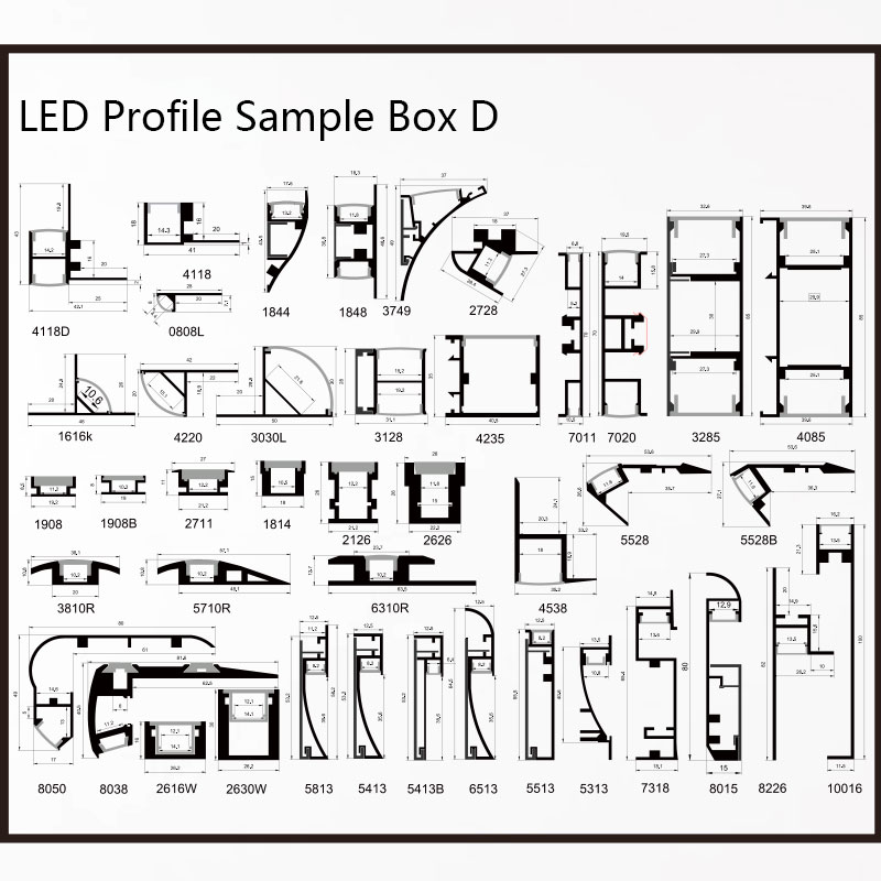 led aluminum profile channel sample box D type