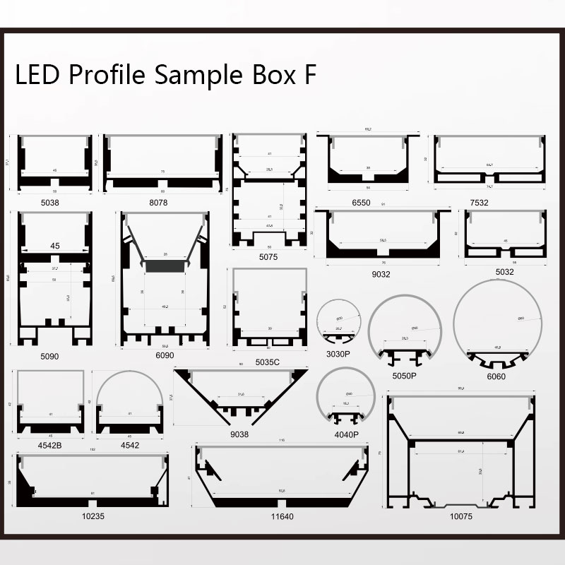 led aluminum profile channel sample box F type