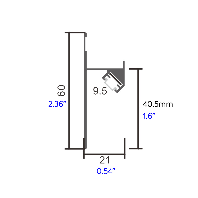 8mm LED-Streifen-hölzerne Wand, die schwarze Aluminiumfußleiste für 18mm Holz umsäumt 8mm LED-Streifen-hölzerne Wand, die schwarze Aluminiumfußleiste für 18mm Holz umsäumt