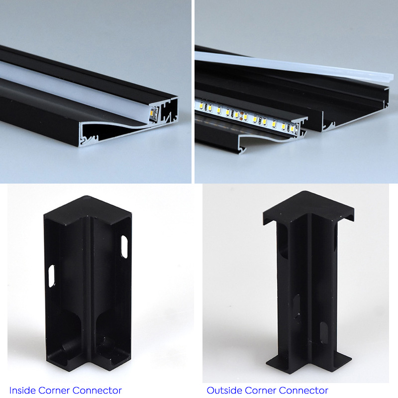 Modular Floor Skirting Colorful Baseboards For 12mm LED Strip Light