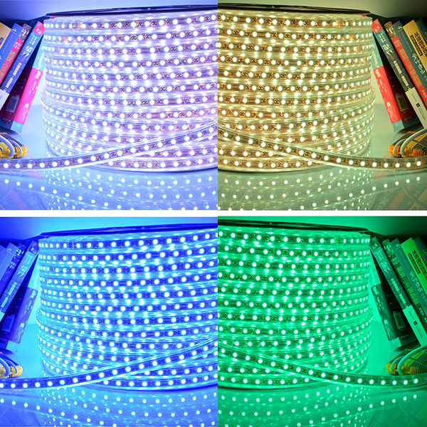 SMD5050 High Voltage AC110&220V Color Change RGB High Bright LED Stripes, Vodotěsné IP67, 60LEDs na metr, 10~100 metrů (32.8~328ft) na cívku Prodejem