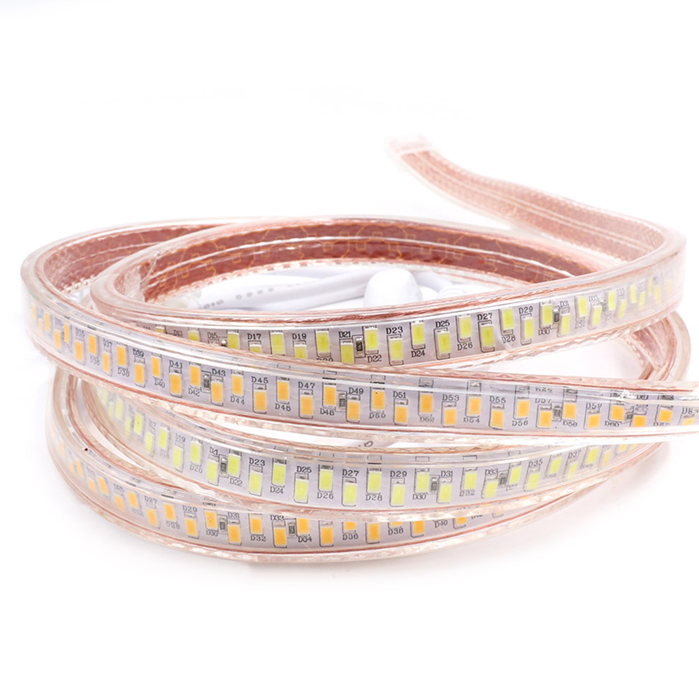 SMD5730 Dual Row High Voltage 110&220V Single Color LED Strips, Waterproof IP67, 180LEDs Per Meter, 50&100 Meter (164&328ft) Per Reel By Sale