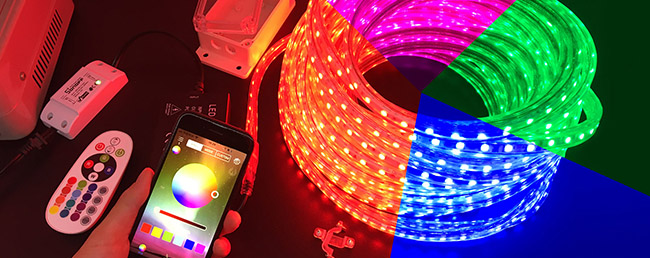 Vysokonapěťové RGB LED pásky