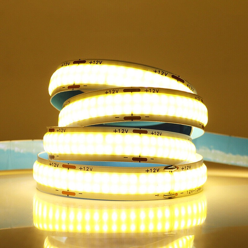 12V super jasná dvouřadá COB LED pásková světla