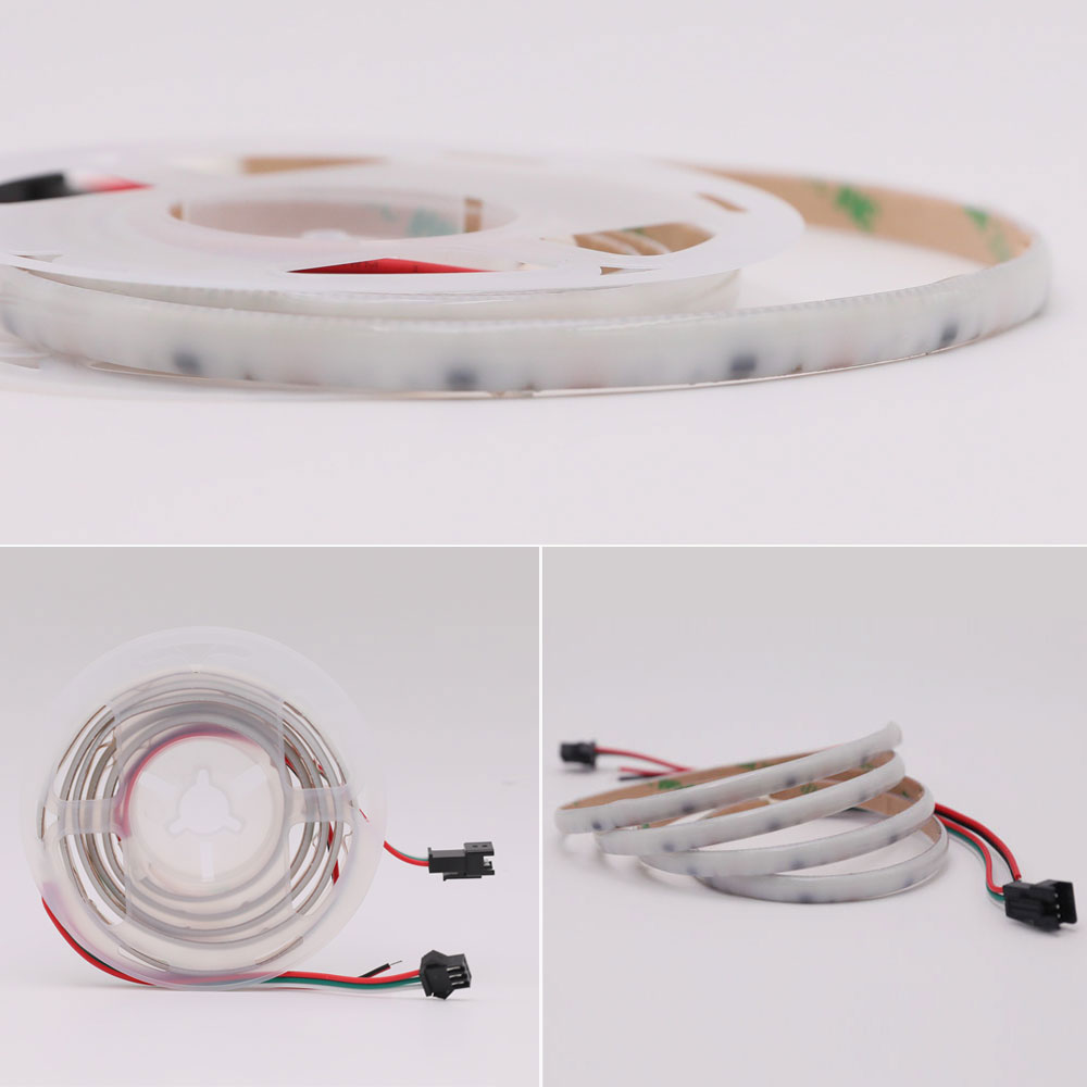 IP65 vodotěsný úzký 7mm adresovatelný RGB COB LED pásek
