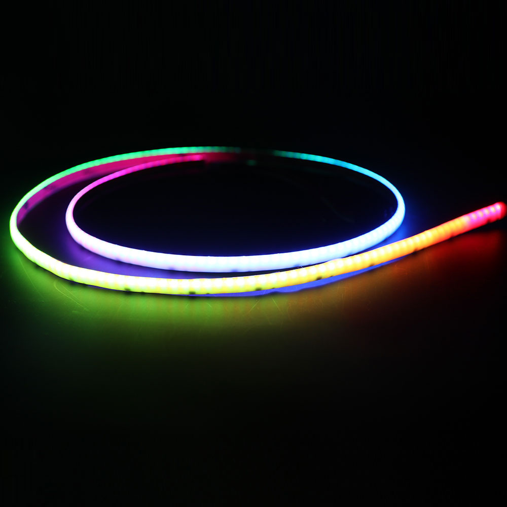 12V WS2811 adresovatelný RGB 7mm LED COB světelný pás 648 LED/m, 36 IC/m 12V WS2811 adresovatelný RGB 7mm LED COB světelný pás 648 LED/m, 36 IC/m