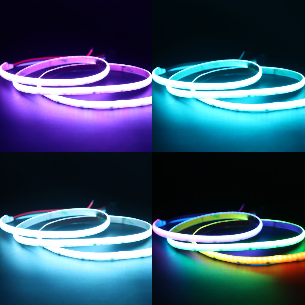 12V WS2811 adresovatelný RGB 7mm LED COB světelný pás 648 LED/m, 36 IC/m 12V WS2811 adresovatelný RGB 7mm LED COB světelný pás 648 LED/m, 36 IC/m