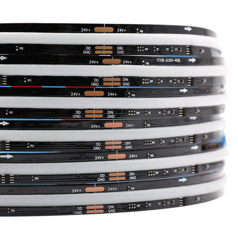 24V Pixel WS2811 Schwarzes COB-RGB-LED-Lichtband