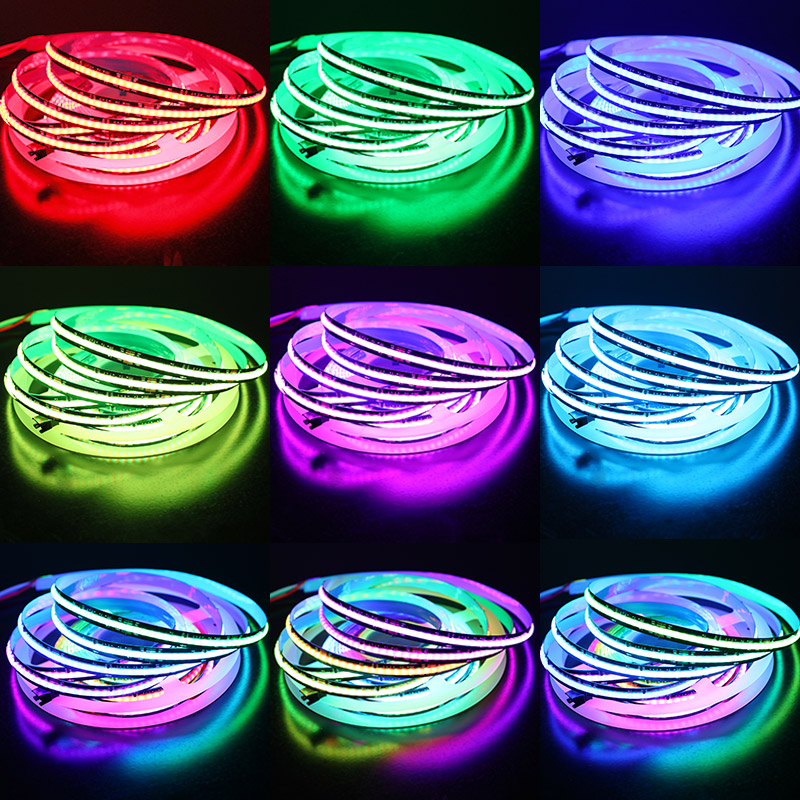 24V Pixel WS2811 černé COB RGB LED páskové světlo 24V Pixel WS2811 černé COB RGB LED páskové světlo