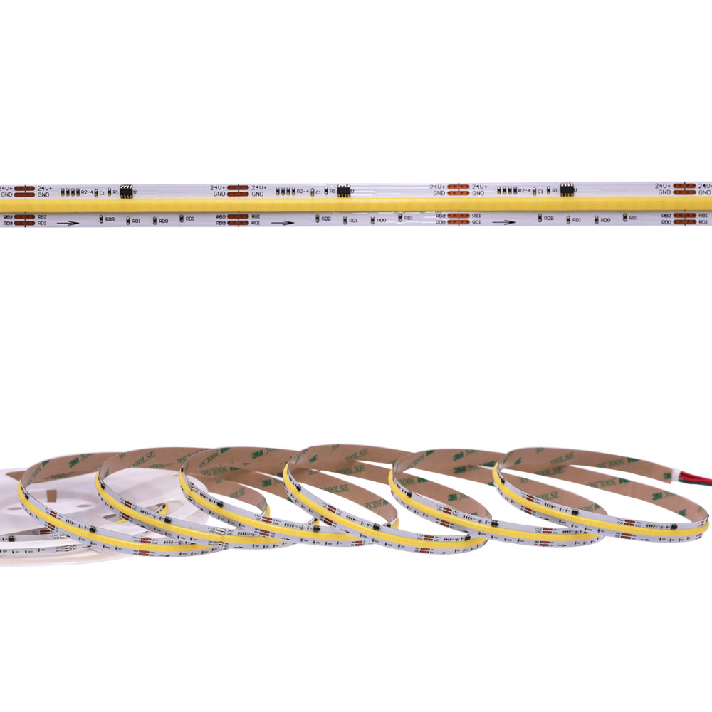 DC24V 5m CRI90+ 4pin Breakpoint Resume Fließendes Wasser Adressierbares weißes COB-LED-Streifenlicht DC24V 5m CRI90+ 4pin Breakpoint Resume Fließendes Wasser Adressierbares weißes COB-LED-Streifenlicht