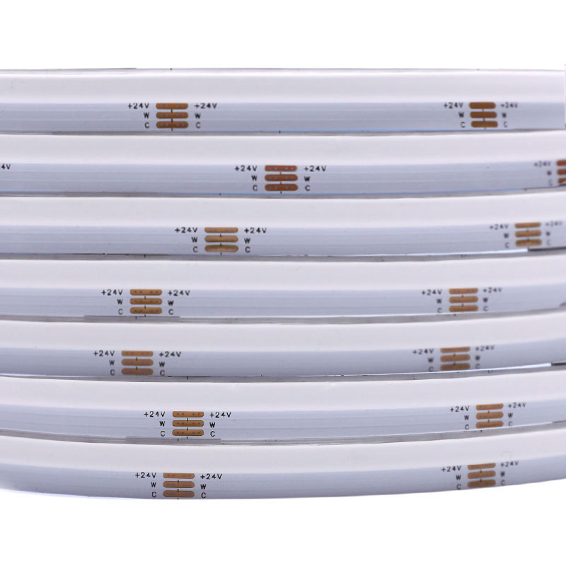 DC24V seitlich emittierender, dimmbarer CCT-COB-LED-Streifen, 560 Chips/m, 16.4 Fuß DC24V seitlich emittierender, dimmbarer CCT-COB-LED-Streifen, 560 Chips/m, 16.4 Fuß