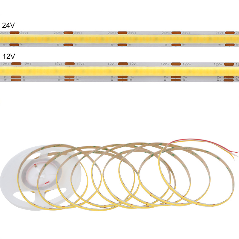 Newest DC12/24V RGB Color Changing Flexible FCOB LED Strip Lights