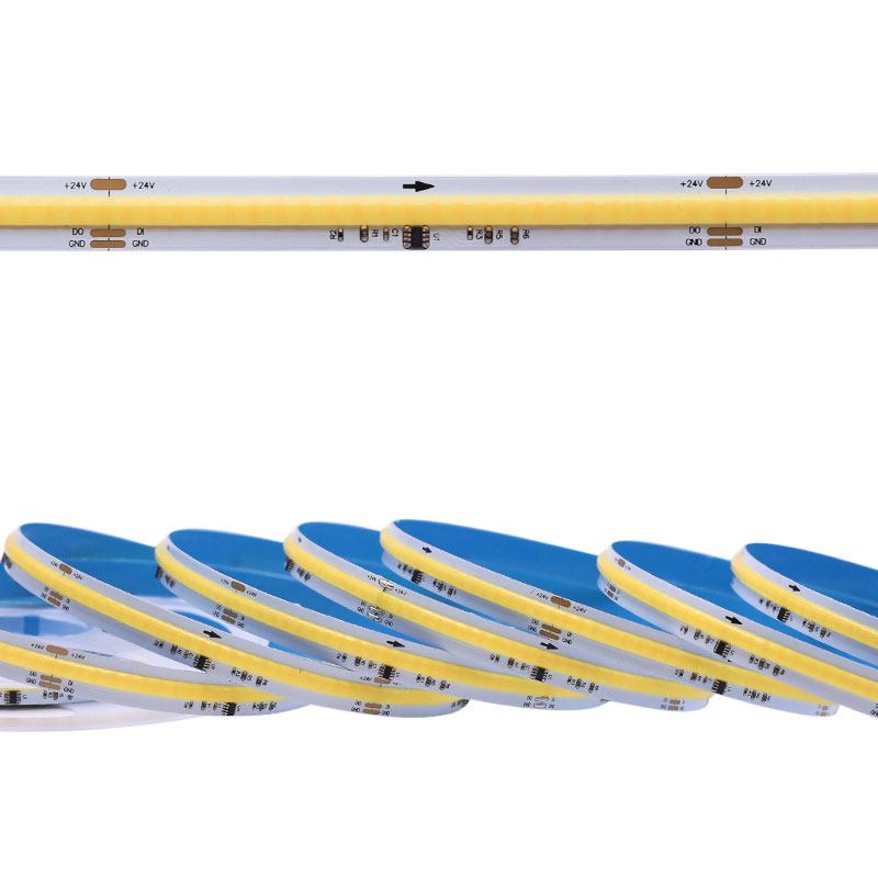 WS2811 DC24V adresovatelný CCT COB LED pásek 574 čipů/m – duální bílá tekoucí voda WS2811 DC24V adresovatelný CCT COB LED pásek 574 čipů/m – duální bílá tekoucí voda