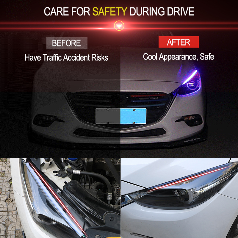 12V 24V 5 barev K dispozici Vodotěsné LED auto Denní světlo Dekorace světlometů Dvoubarevné vodicí světlo s odbočovacím světlem 12V 24V 5 barev K dispozici Vodotěsné LED auto Denní světlo Dekorace světlometů Dvoubarevné vodicí světlo s odbočovacím světlem