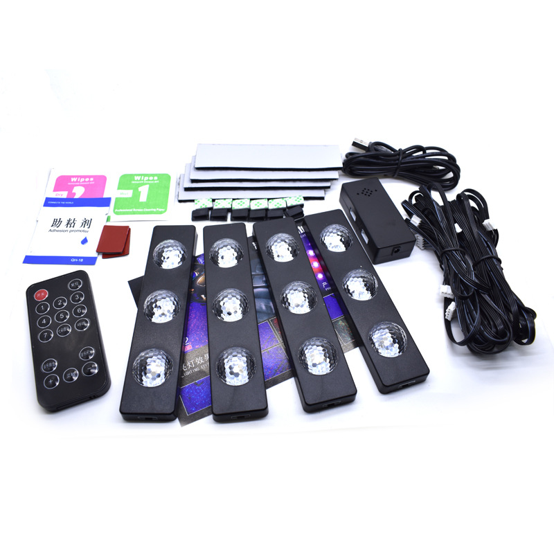 5V 3.2W Eine für vierfarbige LED-Auto-USB-bunte dekorative Lichter voller Sterne Musik DJ Sprachsteuerung 5V 3.2W Eine für vierfarbige LED-Auto-USB-bunte dekorative Lichter voller Sterne Musik DJ Sprachsteuerung