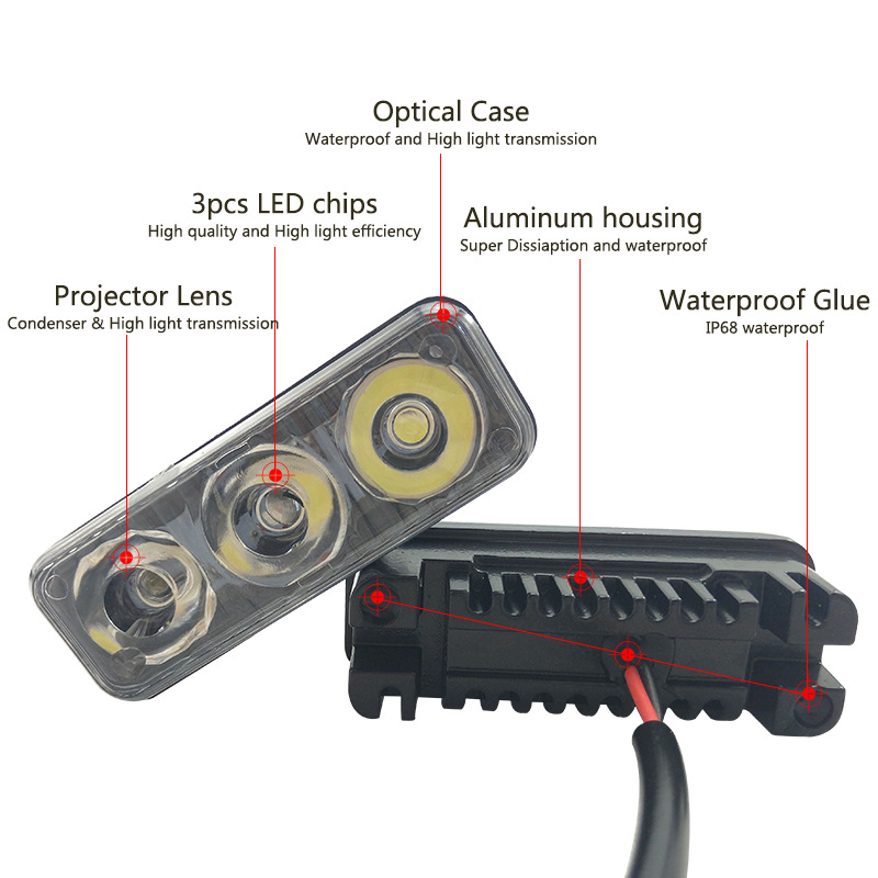 DC 12V 6W Externe Fahrlichter, wasserdichte LED-Arbeitsscheinwerfer, Kfz-LED-Tagfahrlichter DC 12V 6W Externe Fahrlichter, wasserdichte LED-Arbeitsscheinwerfer, Kfz-LED-Tagfahrlichter