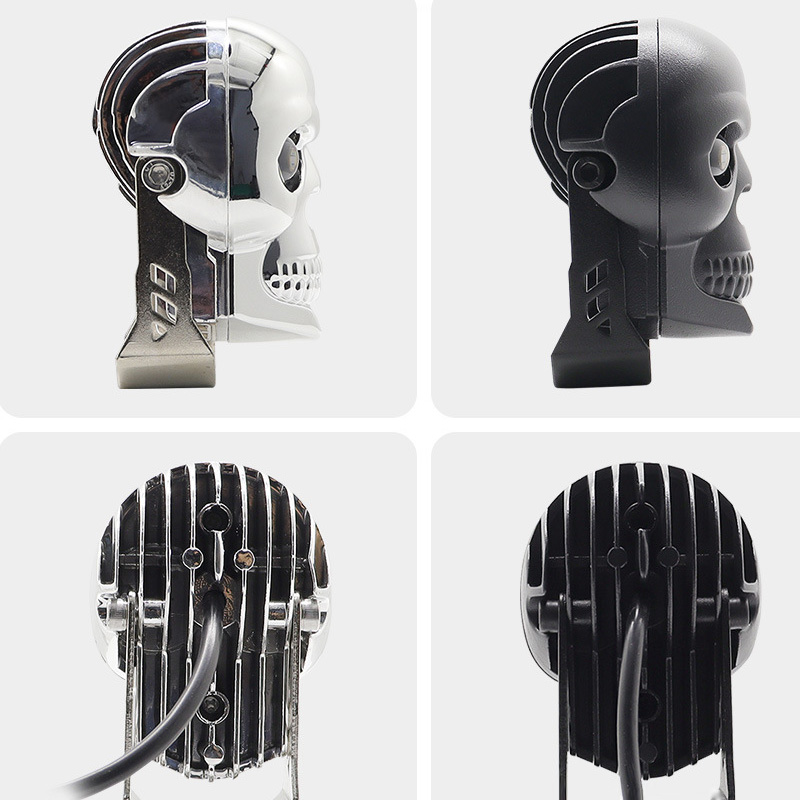 Fern- und Abblendlicht Totenkopf LED Motorradscheinwerfer Fern- und Abblendlicht Totenkopf LED Motorradscheinwerfer