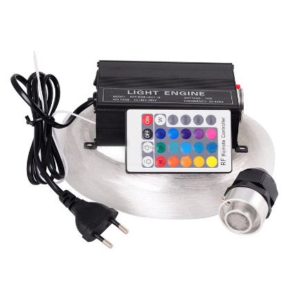 16 W RGBW RF 24-Tasten-Fernbedienungs-LED-Glasfaser-Stern-Deckenleuchten-Set