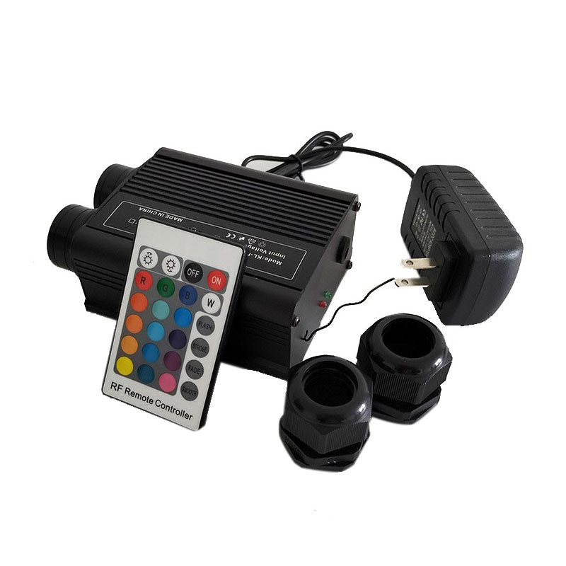 Doppelkopf-32-W-RGBW-24-Tasten-RF-LED-Faseroptik-Lichtset, Endglühen