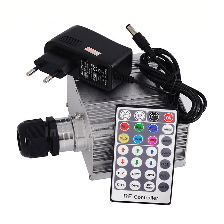 12 W RGBW 4 Steckertypauswahl 28 Tasten RF Remote LED Fiber Optic Engine für Glasfaser