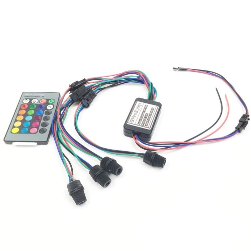DC12V 2W 2/4 hlavy 24-klávesový dálkový RGB boční světelný zdroj s optickým vláknem iluminátor DC12V 2W 2/4 hlavy 24-klávesový dálkový RGB boční světelný zdroj s optickým vláknem iluminátor