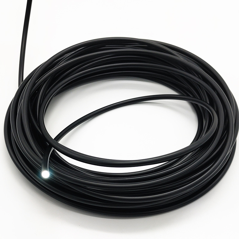 Kabel z optických vláken s pevným koncem s černým PVC pláštěm Kabel z optických vláken s pevným koncem s černým PVC pláštěm