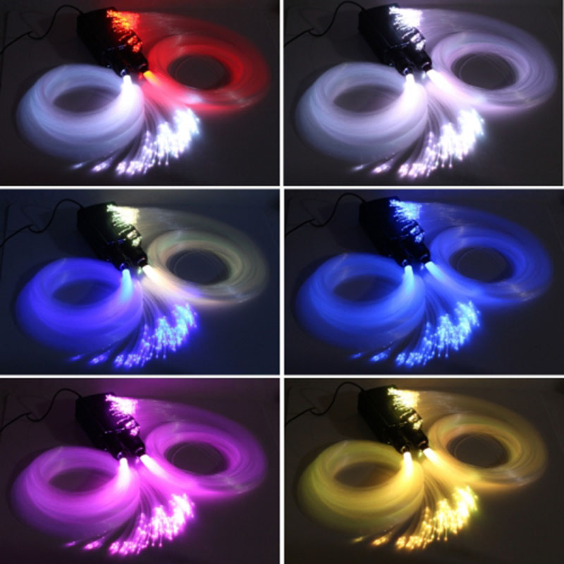 DMX512 32W Doppelkopf-RGB-LED-Glasfaser-Stern-Deckenleuchte DMX512 32W Doppelkopf-RGB-LED-Glasfaser-Stern-Deckenleuchte