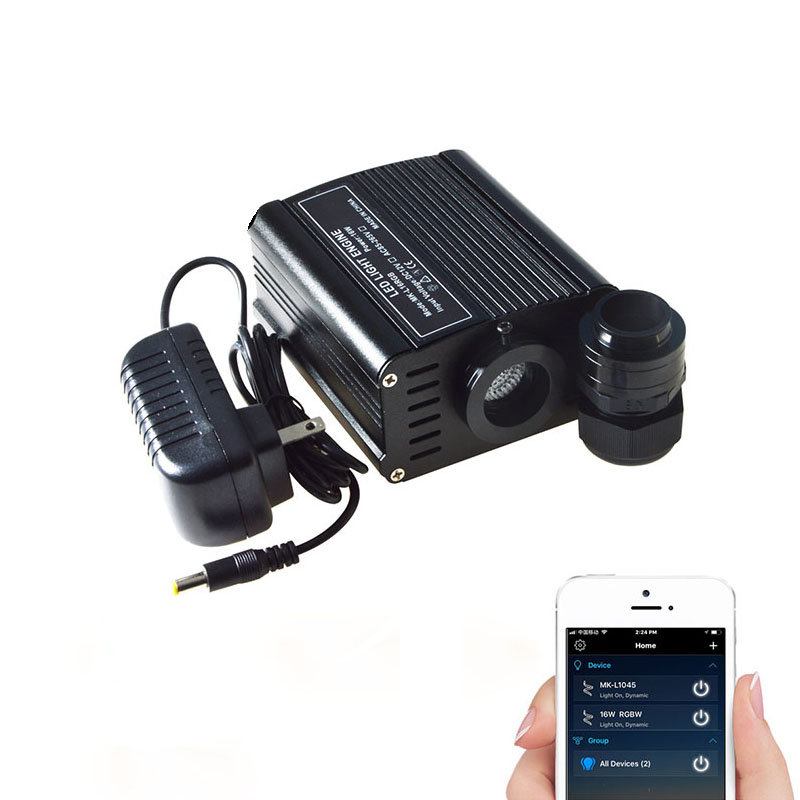 DC12V 16W ​​Bluetooth-Smartphone-gesteuerter RGBW-Glasfaser-LED-Illuminator