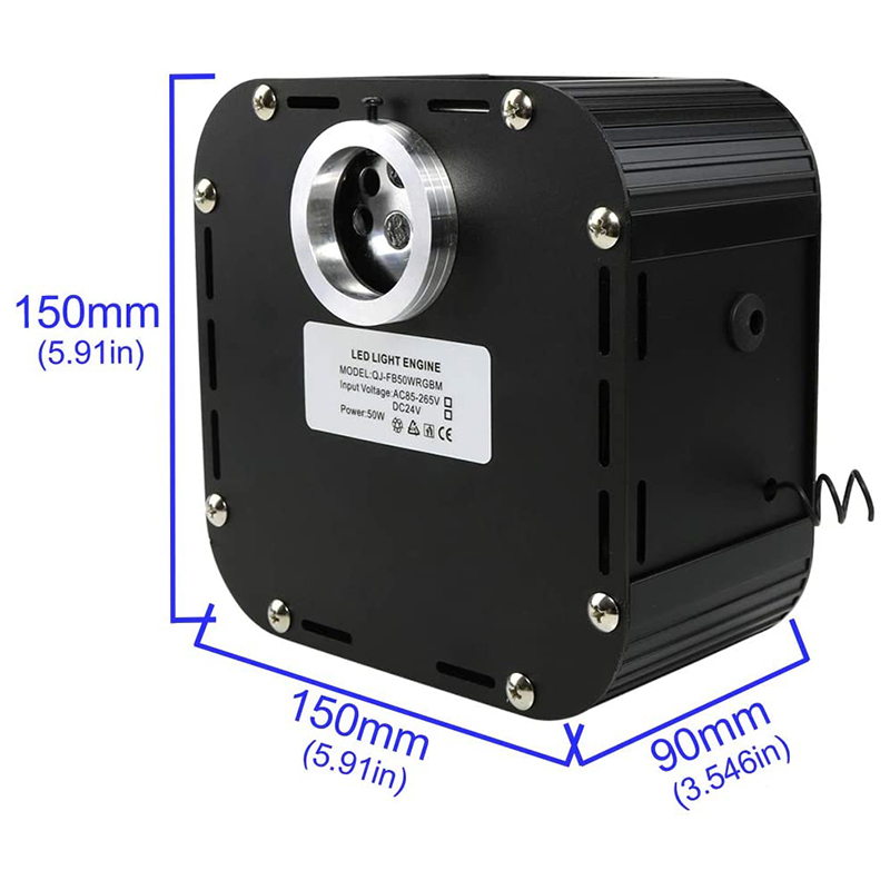 RF Remote  90W RGB DMX LED Fiber Optic Light Engine Color Jump/Fade/Dimmable 