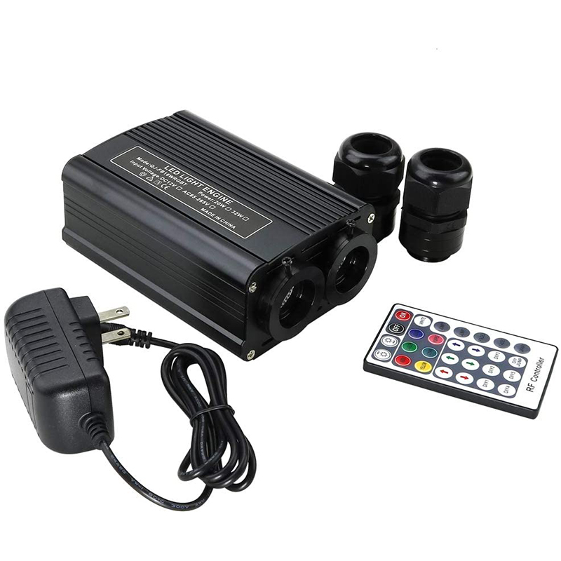 DC12V 32W Doppelkopf-RGBW-LED-Glasfaser-Motortreiber mit 28-Tasten-RF-Fernbedienung
