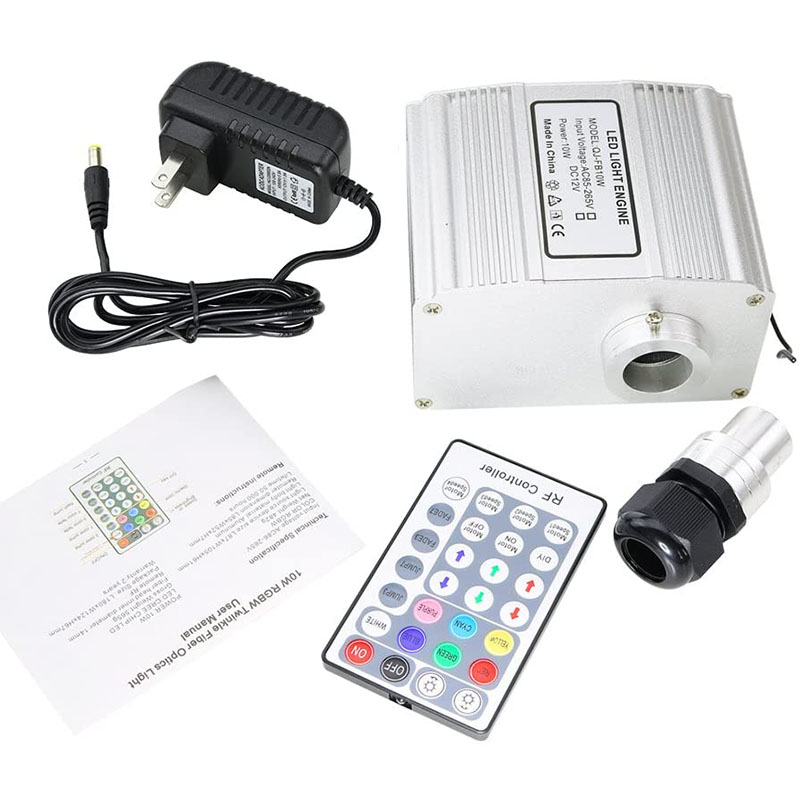 DC12V 10W RGBW / White Twinkle LED Starlight Fiber Optic Illuminator mit RF-Fernbedienung