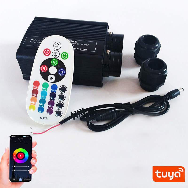 Tuya WiFi Two Heads RF 32W LED-Glasfaser-Licht RGBW-Illuminator