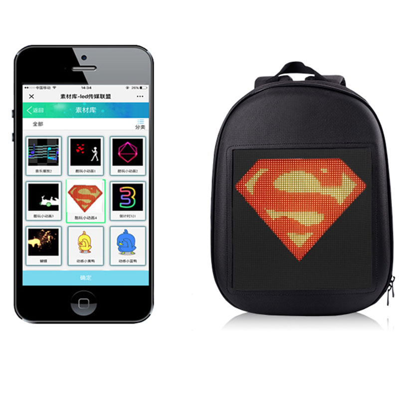 LED Smart Backpack with Display Electronic Subtitles Advertising Světelný batoh LED Smart Backpack with Display Electronic Subtitles Advertising Světelný batoh
