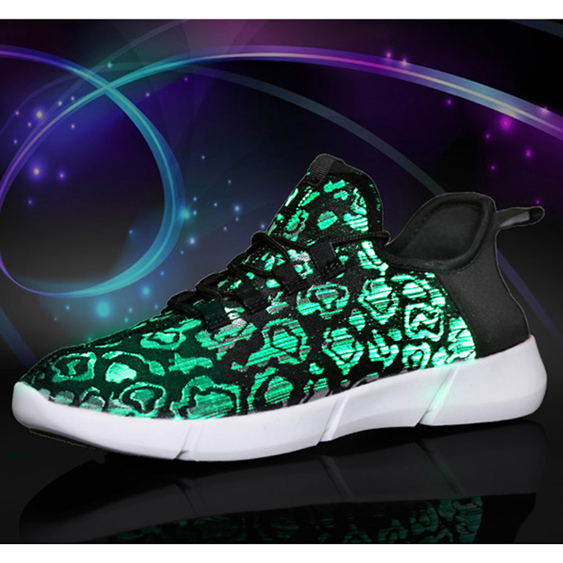 Kids Shoes LED Sneakers USB Charging Flashing Trainers Boys Girls High Top Sneakers, Black