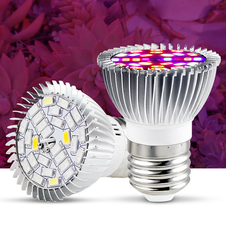 1ks Full Sectrum E27 18W 28W 30W 50W 80W 100W LED růstové světlo pro květinové rostliny Hydroponický systém LED světlo do akvária