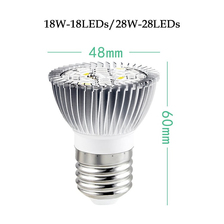 E27 18W 28W 30W 50W 80W 100W LED Full Spectrum Grow Light Bulb
