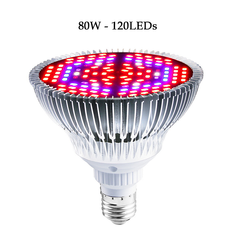 E27 18W 28W 30W 50W 80W 100W LED Full Spectrum Grow Light Bulb