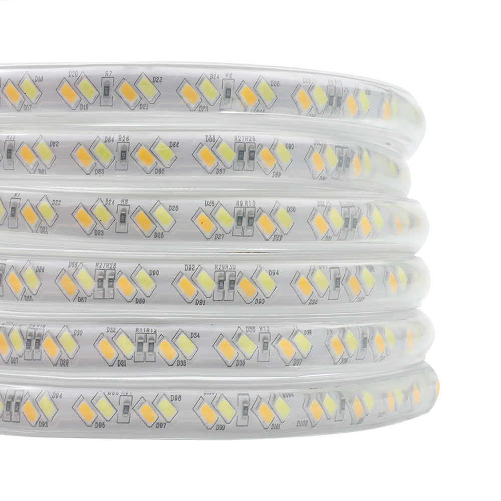 220V 110V vysoké napětí SMD5730 CCT stmívatelné LED pásky 220V 110V vysoké napětí SMD5730 CCT stmívatelné LED pásky