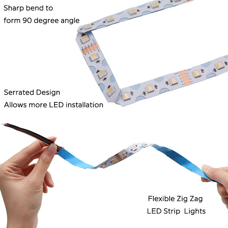 24V 5050 RGBW Flexibilní ohýbatelný cikcak LED pásek s osvětlením 24V 5050 RGBW Flexibilní ohýbatelný cikcak LED pásek s osvětlením