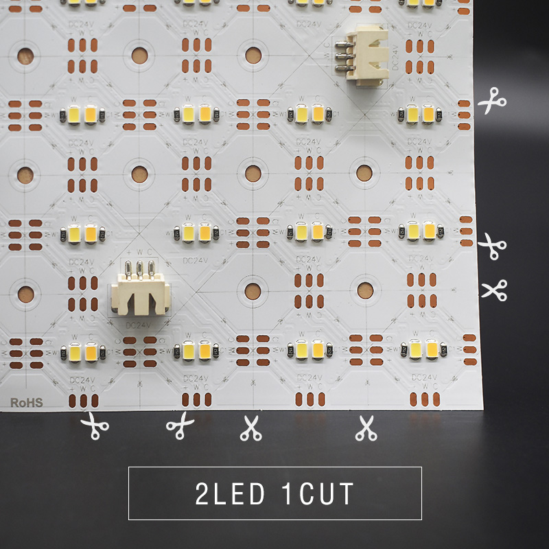 24V 2835 CCT Dual White LED Sheets pro podsvícení 10x10 24V 2835 CCT Dual White LED Sheets pro podsvícení 10x10