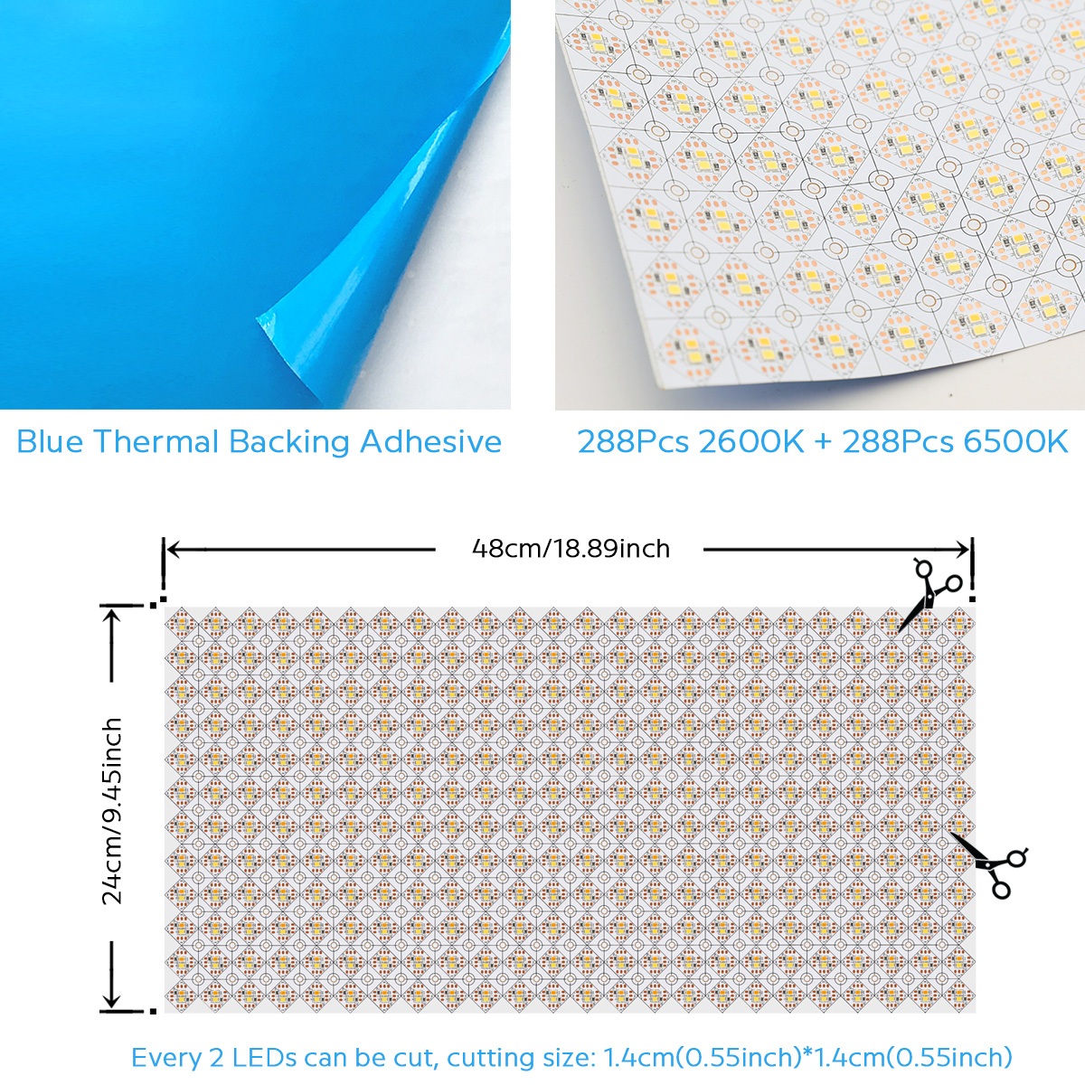 24V 2835 Tunable White Cuttable Flexibilní LED Light Sheet 24X12 24V 2835 Tunable White Cuttable Flexibilní LED Light Sheet 24X12