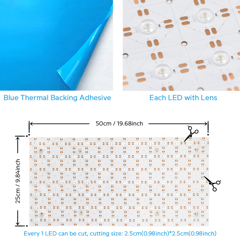 24V 2835 bílý flexibilní panel LED s optickou čočkou 50x25 24V 2835 bílý flexibilní panel LED s optickou čočkou 50x25