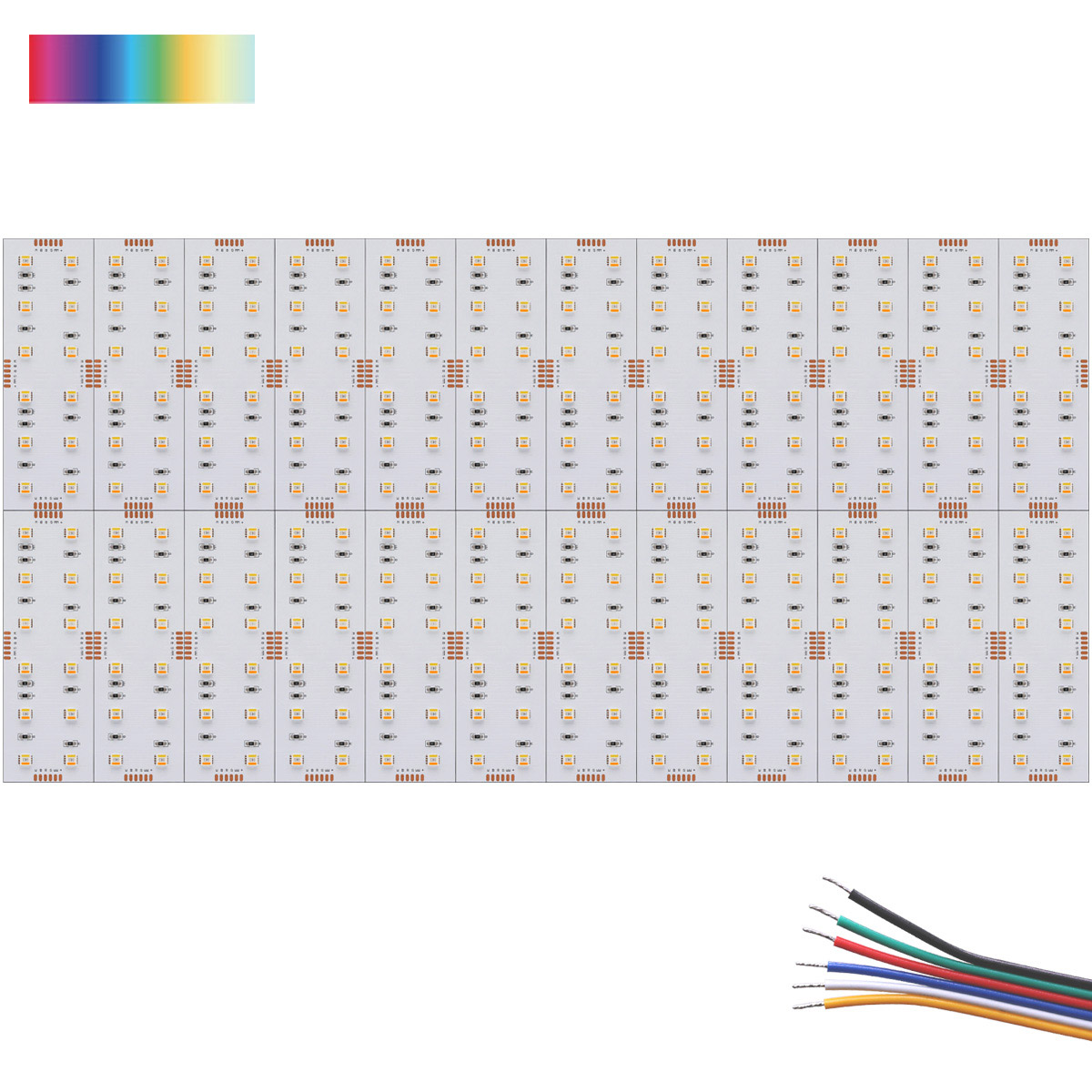 24V 5-in-1 5050 RGBCCT Farbwechselndes flexibles LED-Blatt 24X12