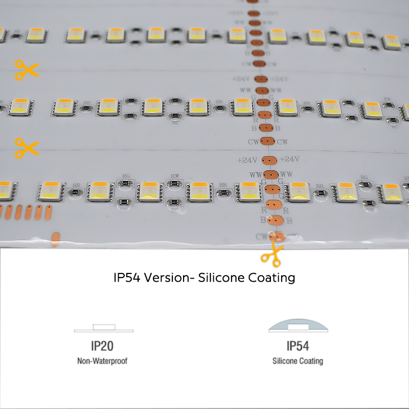 24V 5050 5v1 RGBTW LED světelný panel List pro podsvícení kamene 40x9 24V 5050 5v1 RGBTW LED světelný panel List pro podsvícení kamene 40x9