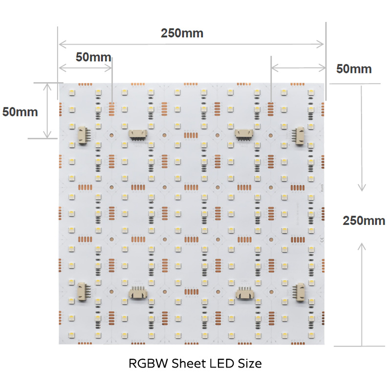 24V 5050 RGBW tenké flexibilní LED panelové světlo 10x15 24V 5050 RGBW tenké flexibilní LED panelové světlo 10x15