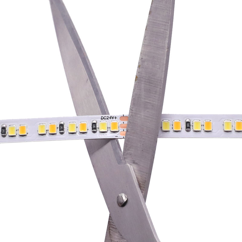 DC24V 8mm 2835 CCT Warmweiß + Tageslichtweiß Dimmbare LED-Lichtleisten DC24V 8mm 2835 CCT Warmweiß + Tageslichtweiß Dimmbare LED-Lichtleisten