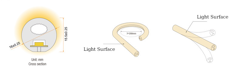 270 degree neon round led strip details