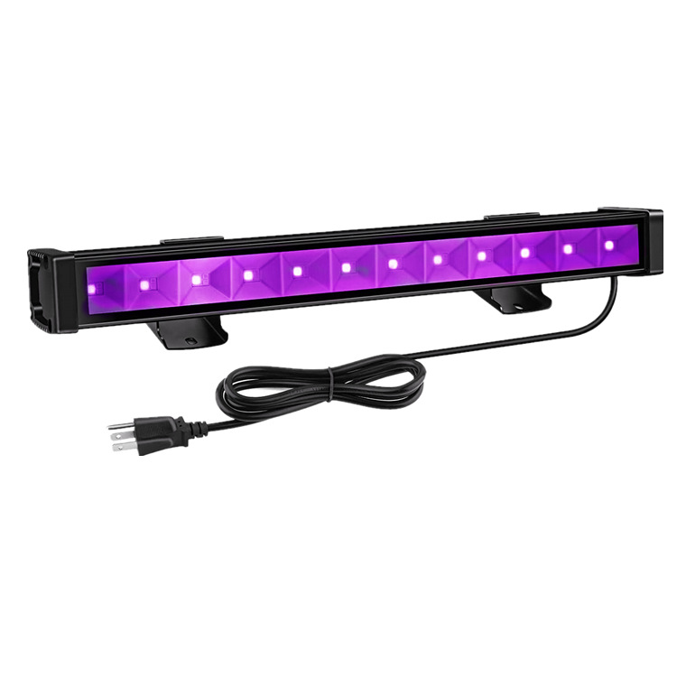 27W 395-405nm UV-A Lineární nástěnná podložka Černé světlo 12LED AC85-265V Vstup 27W 395-405nm UV-A Lineární nástěnná podložka Černé světlo 12LED AC85-265V Vstup
